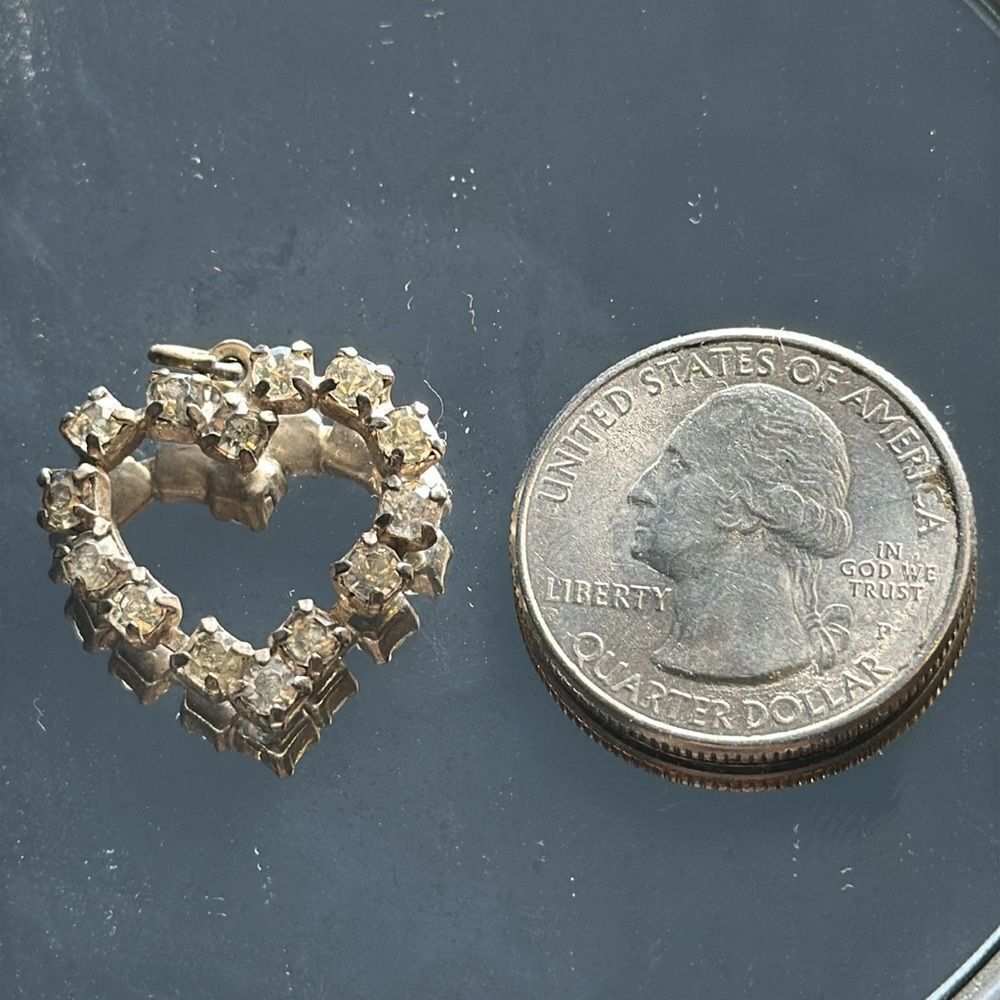 Two vintage rhinestone heart pendants‎ - Picture 2 of 4